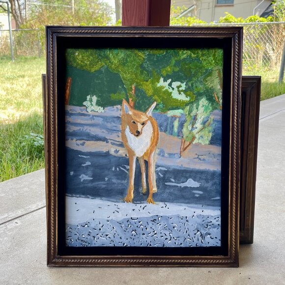Framed Original Oil Painting on Canvas - Fox in Santa Fe New Mexico - Picture 2 of 15